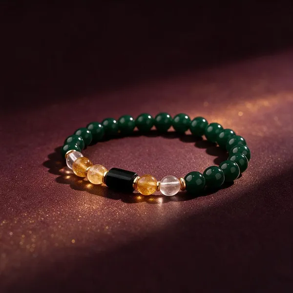 Virgo_(कन्या_राशि)_Zodiac_Green_Jade,_Milky_Quartz_&_Citrine_Bracelet