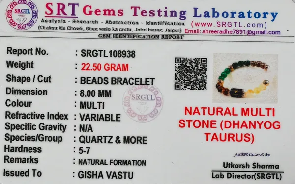 Multicolor_Crystal_8Mm_Taurus_Zodiac_Beaded_Bracelet_For_Unisex
