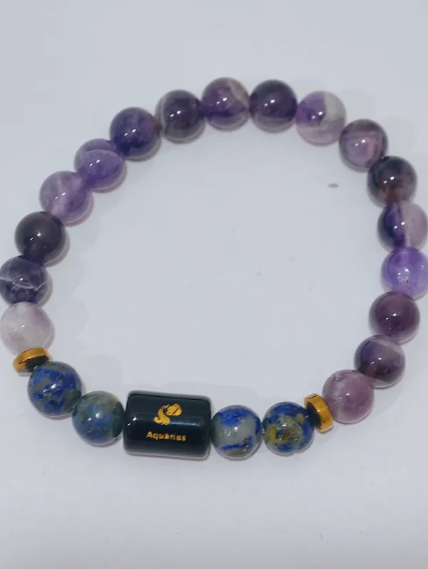 Multicolor_Crystal_8Mm_Aquarius_Zodiac_Beaded_Bracelet_For_Unisex