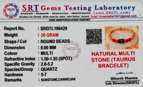 Multicolor_Crystal_Beaded_Taurus_Zodiac_Bracelet_For_Unisex