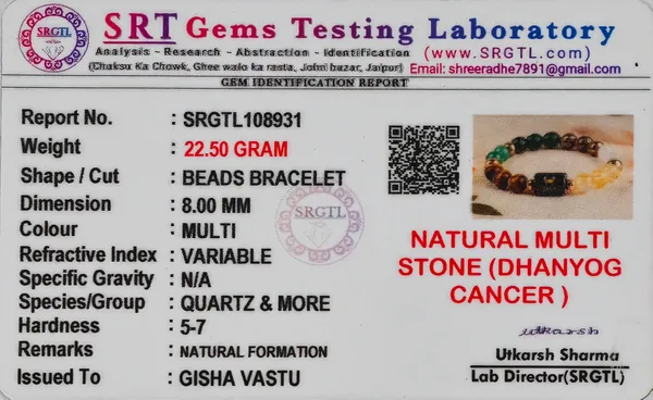 Multicolor_Crystal_8Mm_Cancer_Zodiac_Beaded_Bracelet_For_Unisex