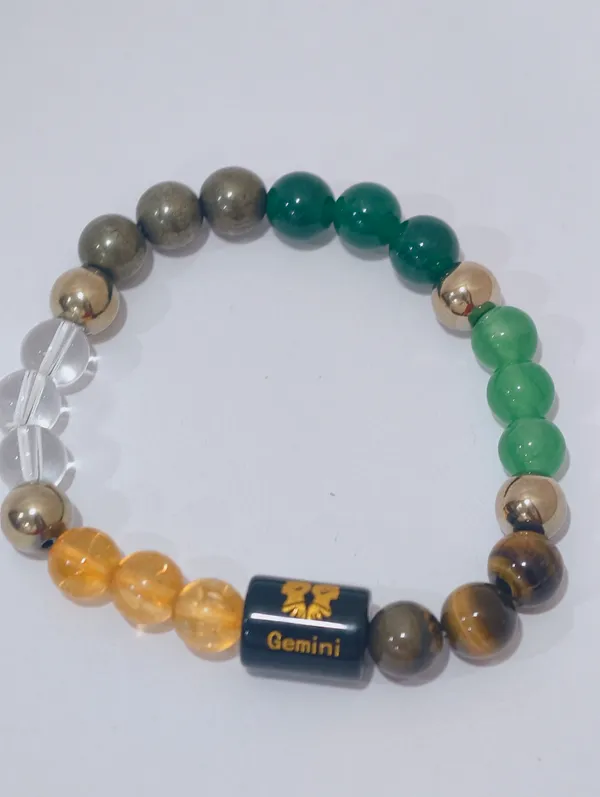 Multicolor_Crystal_8Mm_Gemini_Zodiac_Beaded_Bracelet_For_Unisex