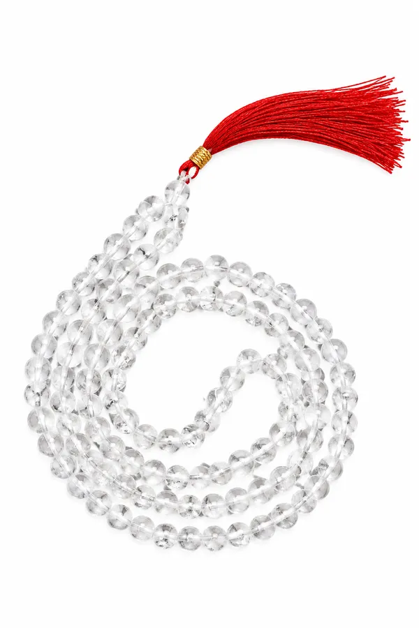 White_Sphatik_Crystal_Polished_Round_Bead_Prayer_Mala