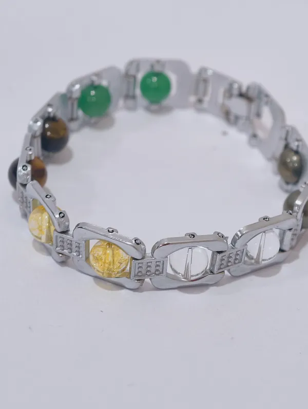 Multicolor_Crystal_Metal_Linked_Beaded_Bracelet_For_Unisex