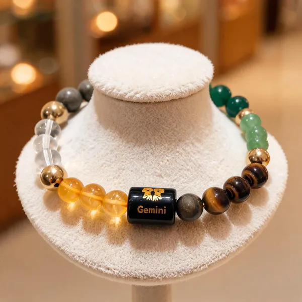 Multicolor_Crystal_8Mm_Gemini_Zodiac_Beaded_Bracelet_For_Unisex