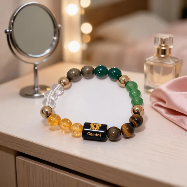 Multicolor_Crystal_8Mm_Gemini_Zodiac_Beaded_Bracelet_For_Unisex