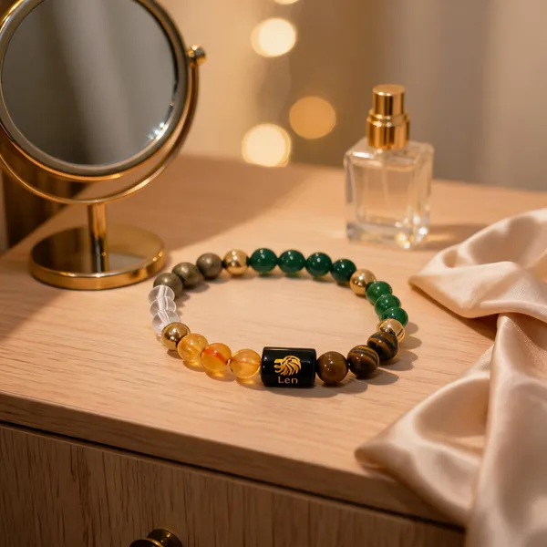 Multicolor_Crystal_8Mm_Leo_Zodiac_Beaded_Bracelet_For_Unisex