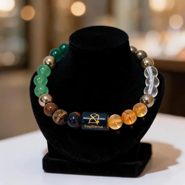 Multicolor_Crystal_8Mm_Sagittarius_Zodiac_Beaded_Bracelet_For_Unisex