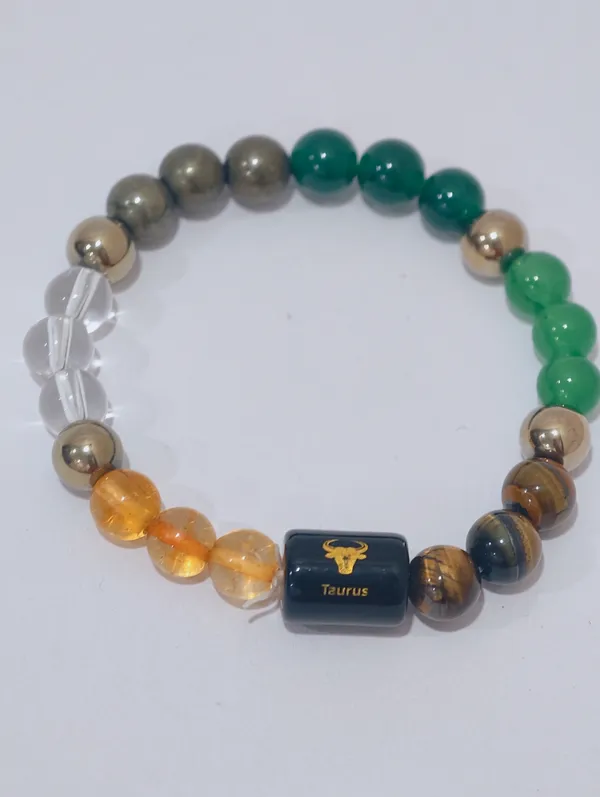 Multicolor_Crystal_8Mm_Taurus_Zodiac_Beaded_Bracelet_For_Unisex