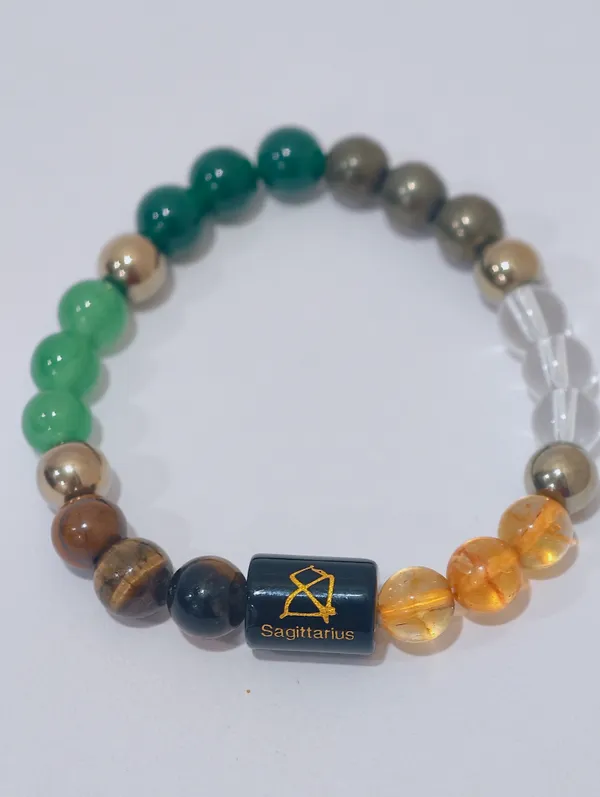Multicolor_Crystal_8Mm_Sagittarius_Zodiac_Beaded_Bracelet_For_Unisex