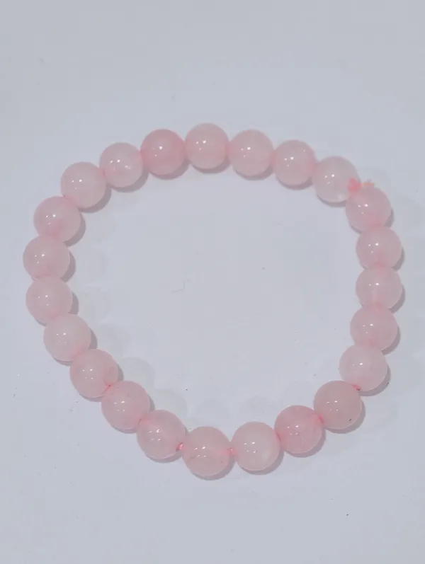 Pink_Rose_Quartz_Crystal_Beaded_Bracelet_For_Unisex