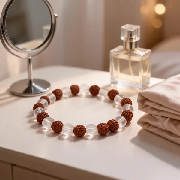 Brown_White_Rudraksha_Sphatik_Crystal_Beaded_Bracelet_For_Unisex