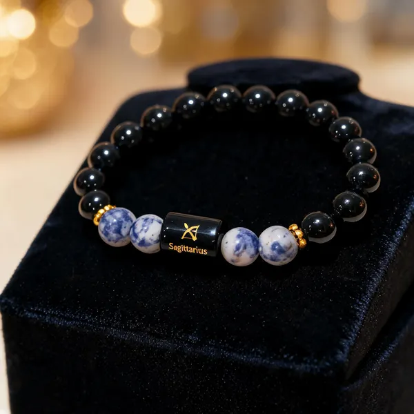 Multicolor_Crystal_Beaded_Sagittarius_Zodiac_Bracelet_For_Unisex