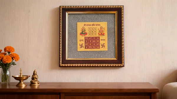Golden_Pyrite_Dust_Wooden_Framed_Vyapar_Vriddhi_Yantra_Painting