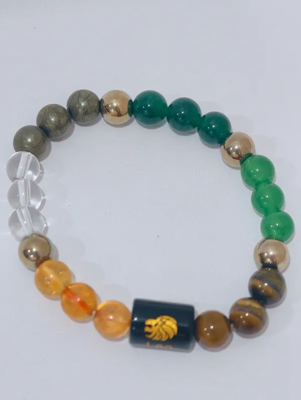 Multicolor_Crystal_8Mm_Leo_Zodiac_Beaded_Bracelet_For_Unisex
