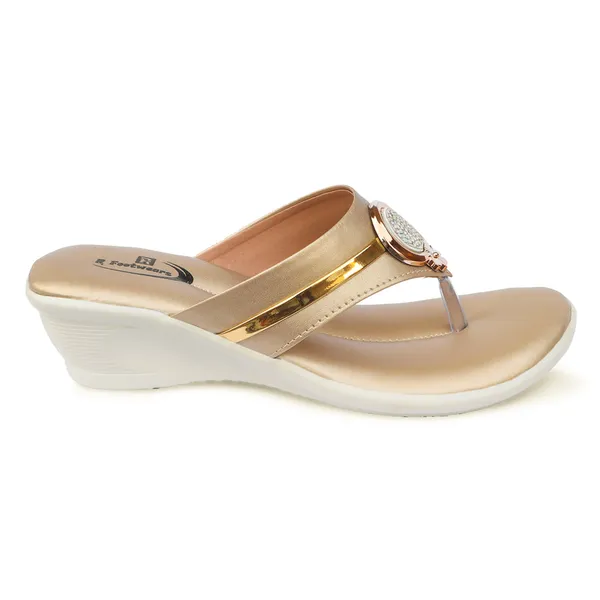 Beige_Synthetic_Leather_Floral_Embellished_Thong_Wedge_Sandals_For_Women