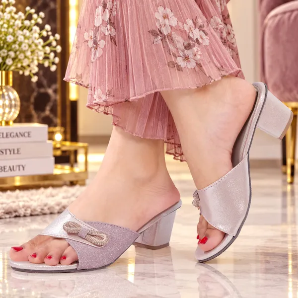 Pink_Synthetic_Shimmer_Bow_Slip-On_Block_Heel_Sandals_For_Women
