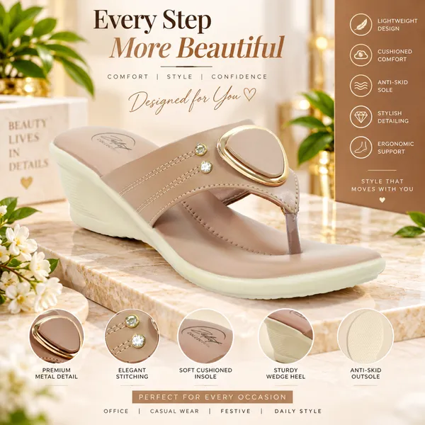 Beige_Synthetic_Leather_Heart_Embellished_Thong_Wedge_Sandals_For_Women