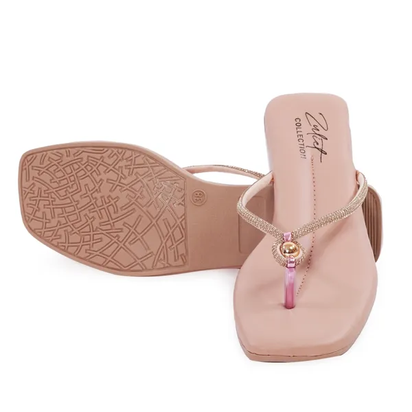 Pink_Synthetic_Leather_Embellished_Block_Heel_Sandals_For_Women
