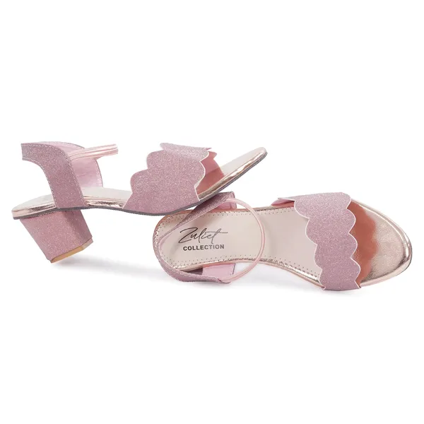 Pink_Glitter_Scalloped_Strap_Block_Heel_Sandals_For_Women