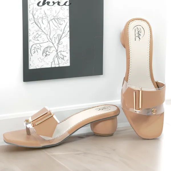 Tan_Synthetic_Leather_Block_Heel_Sandals_For_Women