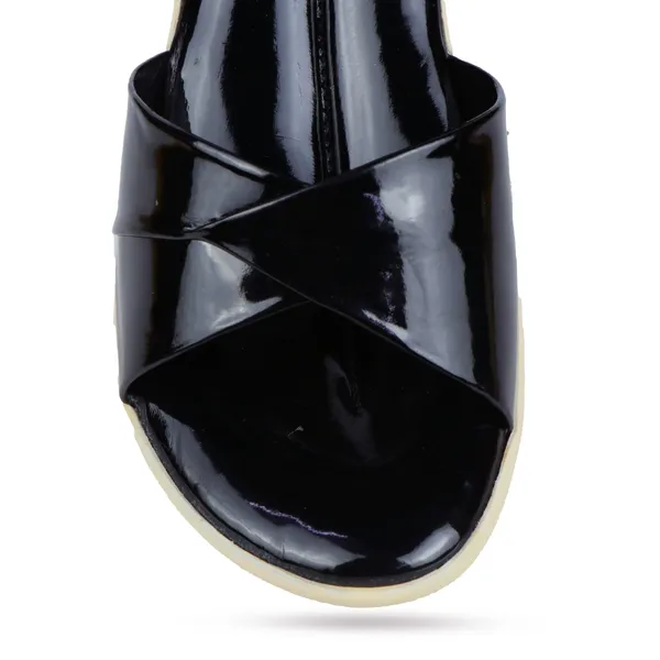 Black_Patent_Leather_Crisscross_Strap_Slingback_Sandals_For_Women