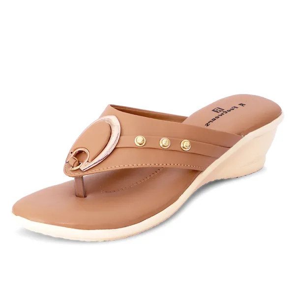 Tan_Synthetic_Leather_Stud_Accent_Wedge_Flip_Flops_For_Women