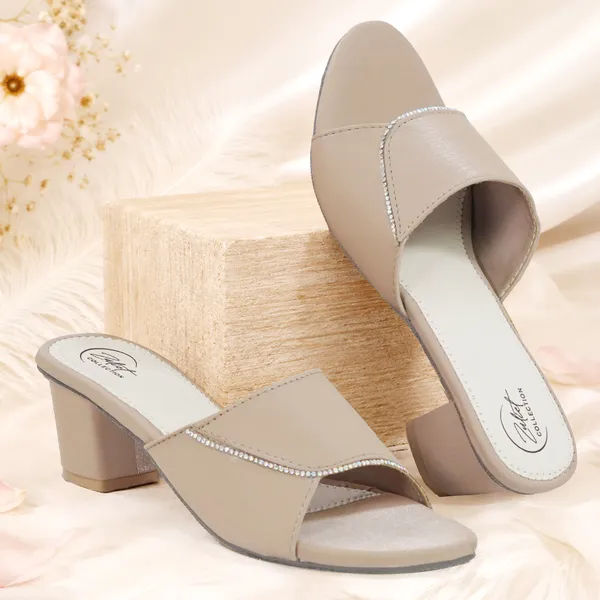 Beige_Synthetic_Leather_Open_Toe_Block_Heel_Mules_For_Women