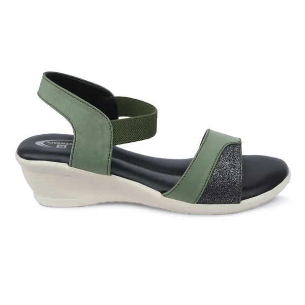 Green_Synthetic_Leather_Glitter_Strap_Wedge_Sandals_For_Women