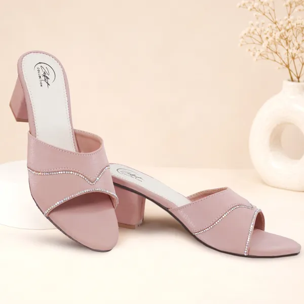 Pink_Synthetic_Leather_Embellished_Slip-On_Block_Heel_Sandals_For_Women