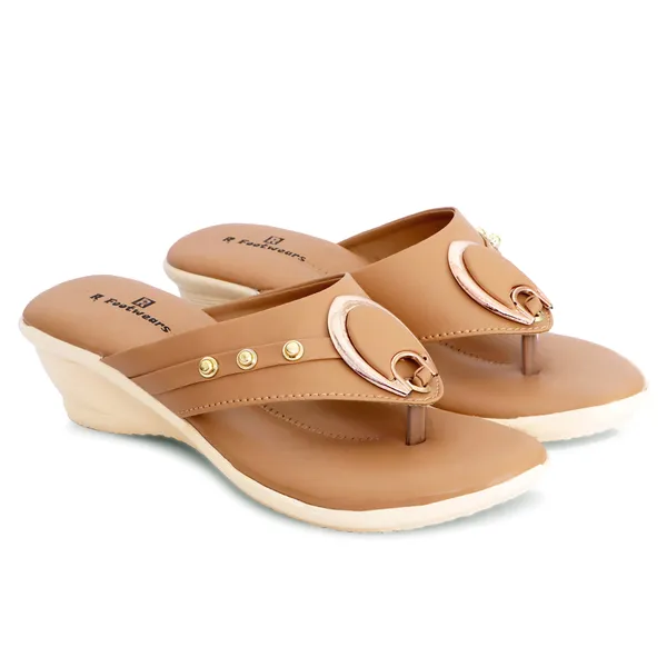 Tan_Synthetic_Leather_Stud_Accent_Wedge_Flip_Flops_For_Women