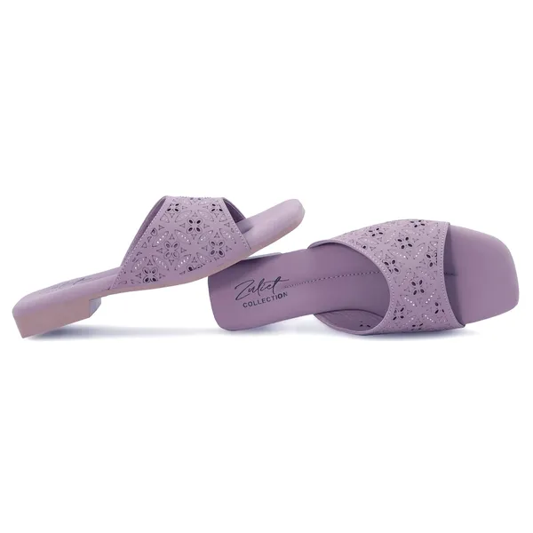 Lilac_Synthetic_Leather_Perforated_Block_Heel_Slides_For_Women