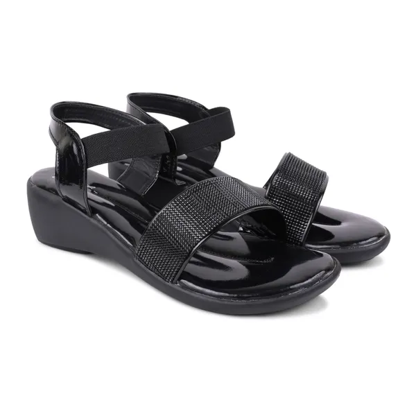 Black_Patent_Leather_Open_Toe_Wedge_Sandals_For_Women