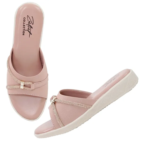 Pink_Synthetic_Leather_Embellished_Slip-On_Sliders_For_Women