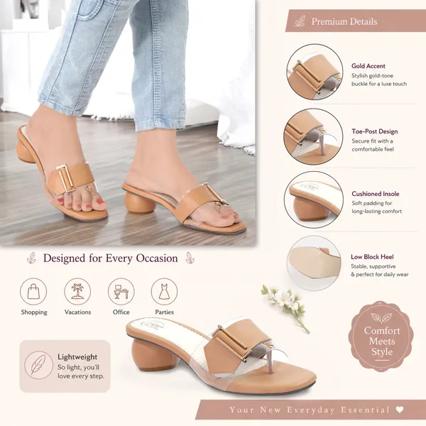 Tan_Synthetic_Leather_Block_Heel_Sandals_For_Women