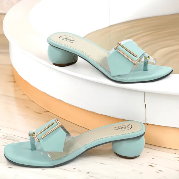 Mint_Green_Synthetic_Leather_Block_Heel_Sandals_For_Women