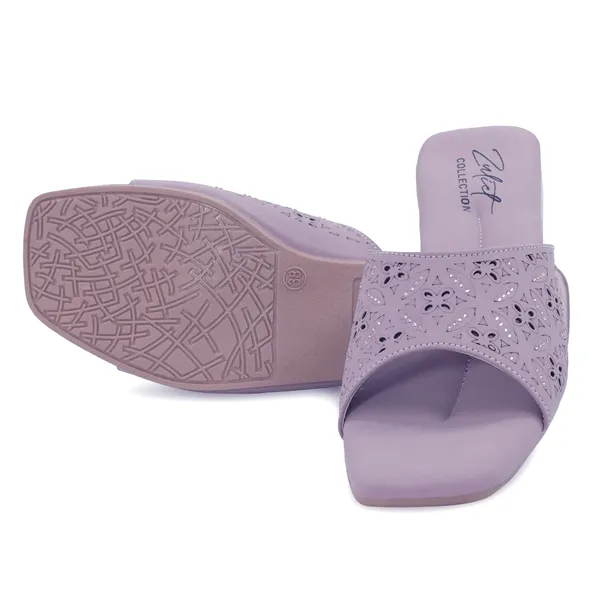 Lilac_Synthetic_Leather_Perforated_Block_Heel_Slides_For_Women