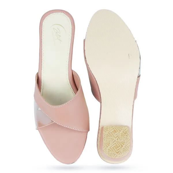 Pink_Synthetic_Leather_Low_Block_Heel_Sandals_For_Women