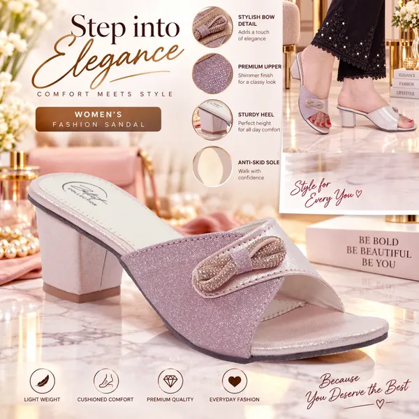 Pink_Synthetic_Shimmer_Bow_Slip-On_Block_Heel_Sandals_For_Women