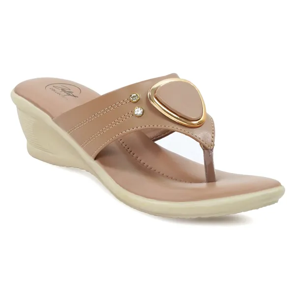 Beige_Synthetic_Leather_Heart_Embellished_Thong_Wedge_Sandals_For_Women