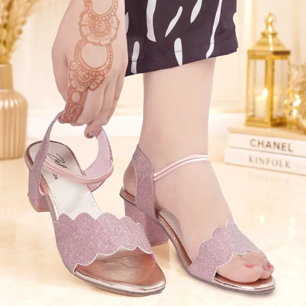 Pink_Glitter_Scalloped_Strap_Block_Heel_Sandals_For_Women
