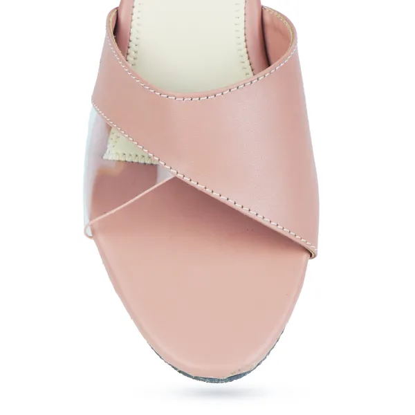Pink_Synthetic_Leather_Low_Block_Heel_Sandals_For_Women