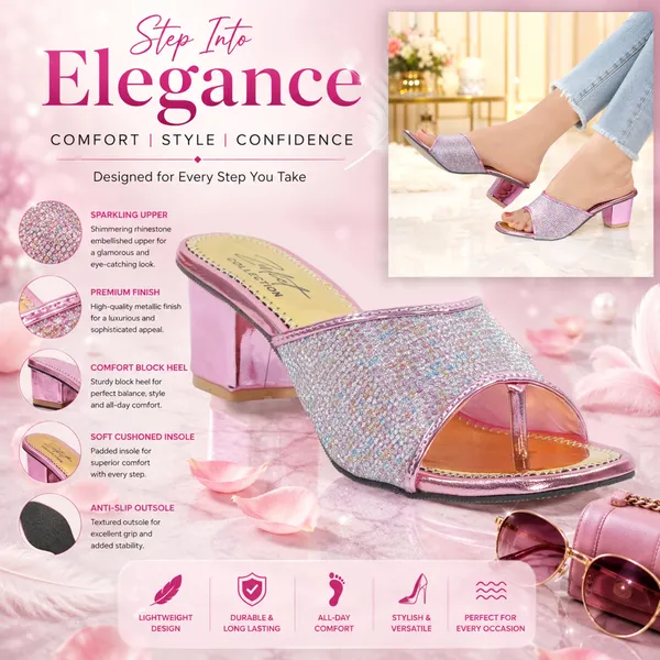 Pink_Glitter_Block_Heel_Mules_for_Women