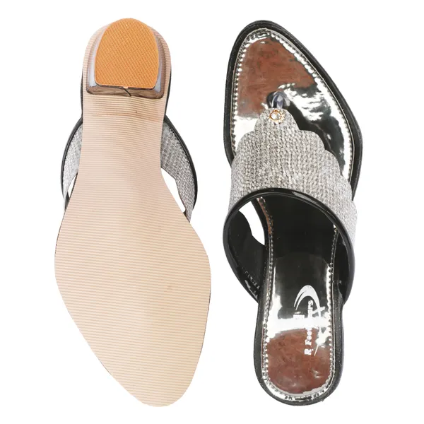 Black_Synthetic_Embellished_Scalloped_Block_Heel_Sandals_For_Women