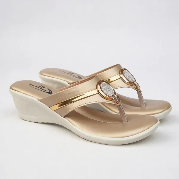 Beige_Synthetic_Leather_Floral_Embellished_Thong_Wedge_Sandals_For_Women