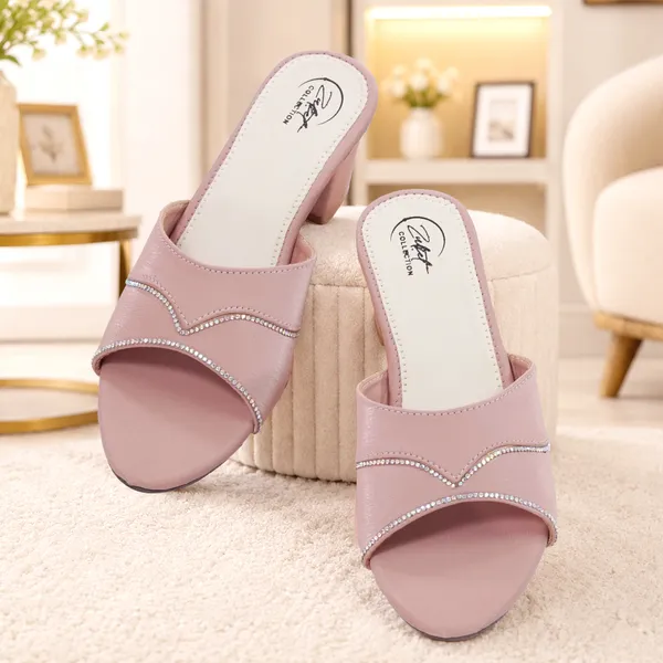 Pink_Synthetic_Leather_Embellished_Slip-On_Block_Heel_Sandals_For_Women