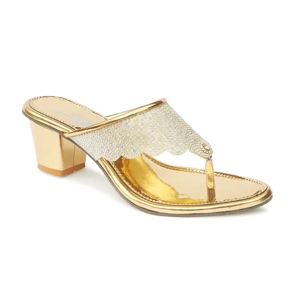 Gold_Synthetic_Embellished_Scalloped_Block_Heel_Sandals_For_Women