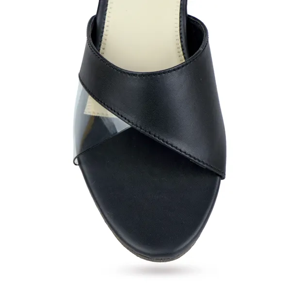 Black_Synthetic_Leather_Flat_Open_Toe_Sandals_For_Women