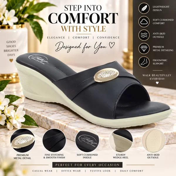 Black_Synthetic_Leather_Open_Toe_Wedge_Sandals_For_Women