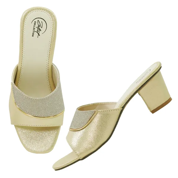 Gold_Synthetic_Block_Heel_Open_Toe_Mules_For_Women